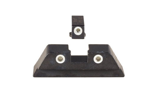Trijicon Bright & Tough™ Night Sight Set with White Outline/Green Tritium Front and White Outline/Yellow Tritrium Rear — for GLOCK® Models 20, 21, 29, 30, and 41 (including S and SF variants)